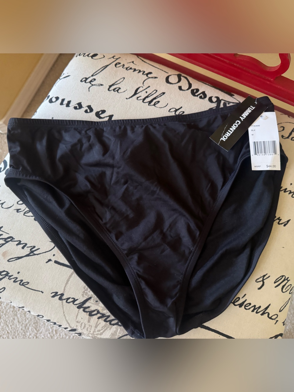 24th & Ocean Tummy Control Black Swim Bikini Bottoms Size Medium NWT
